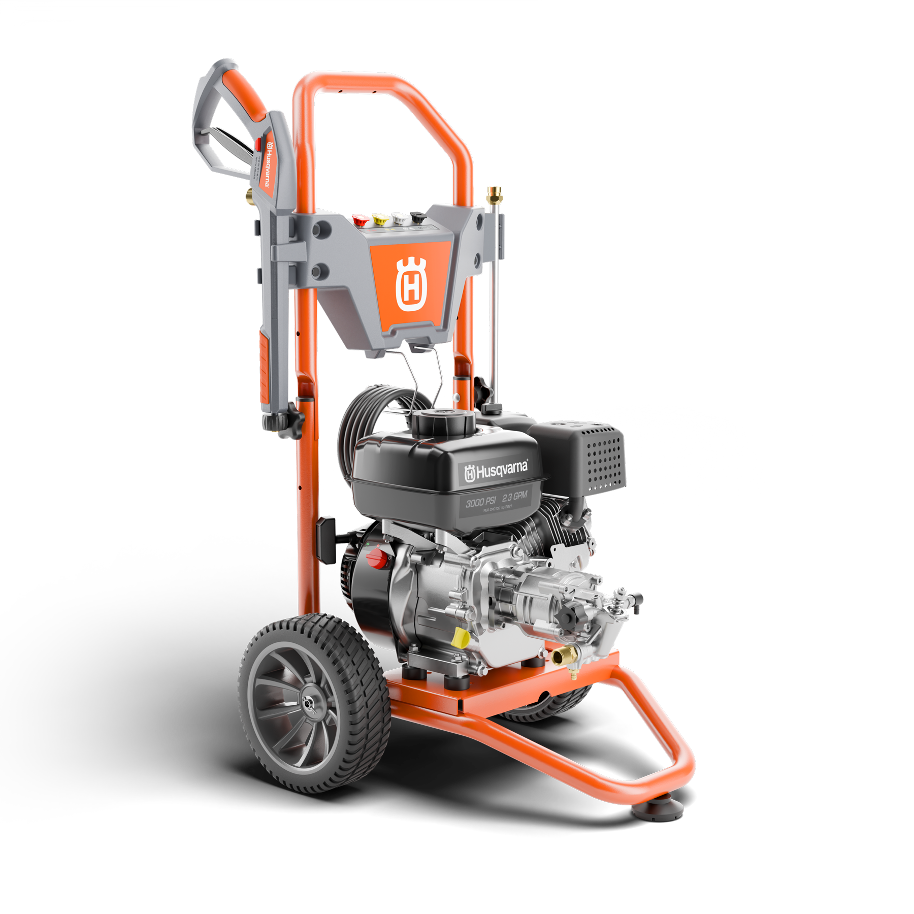 022010 Husqvarna pressure washer front angle view