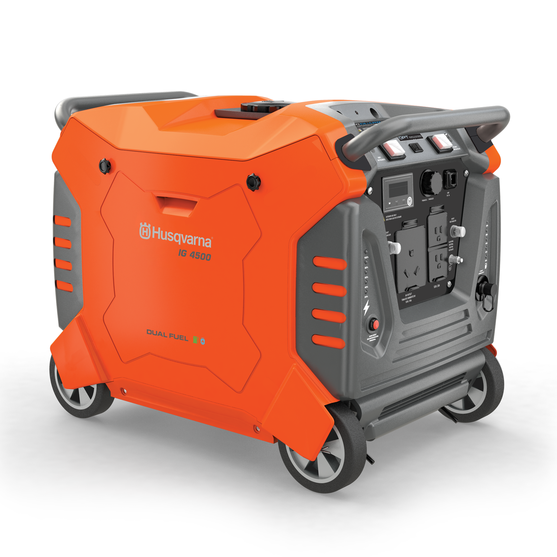 033039 Husqvarna inverter generator front angle view