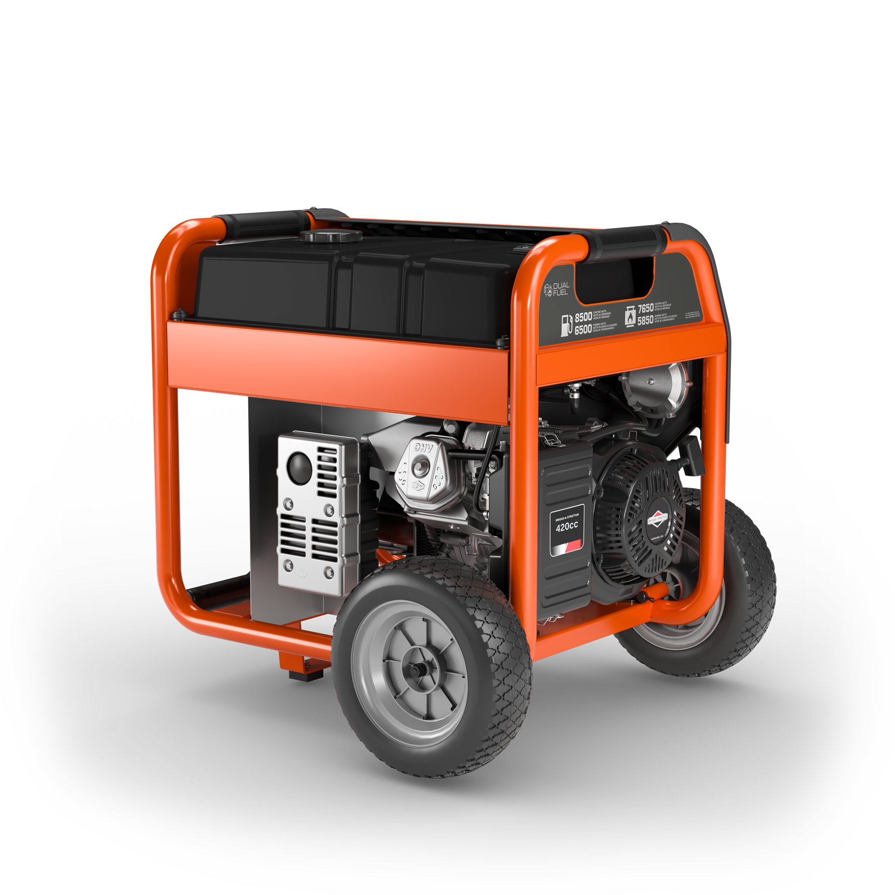 033040 Husqvarna portable generator back angle view