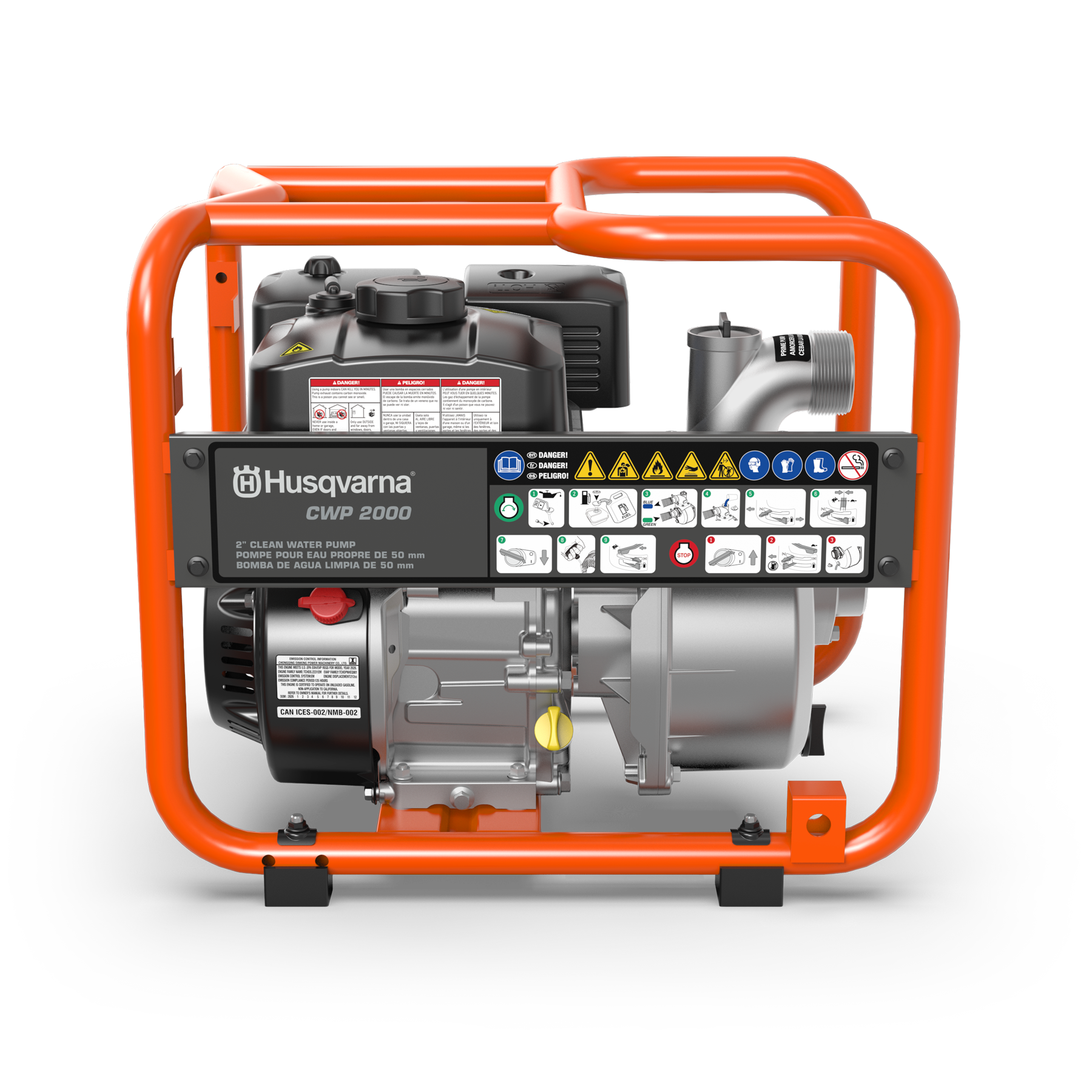 077004 Husqvarna clean water pump front view