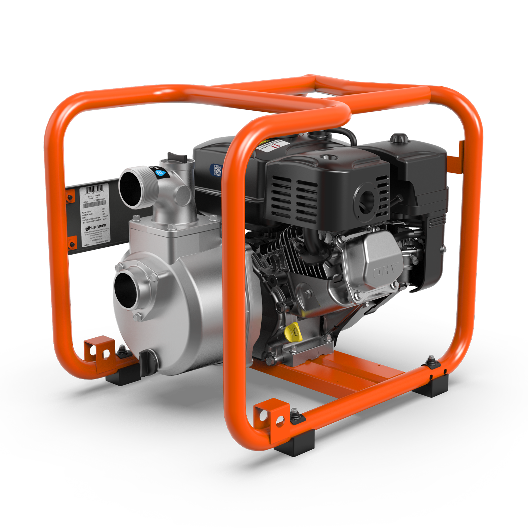 077004 Husqvarna clean water pump back angle view