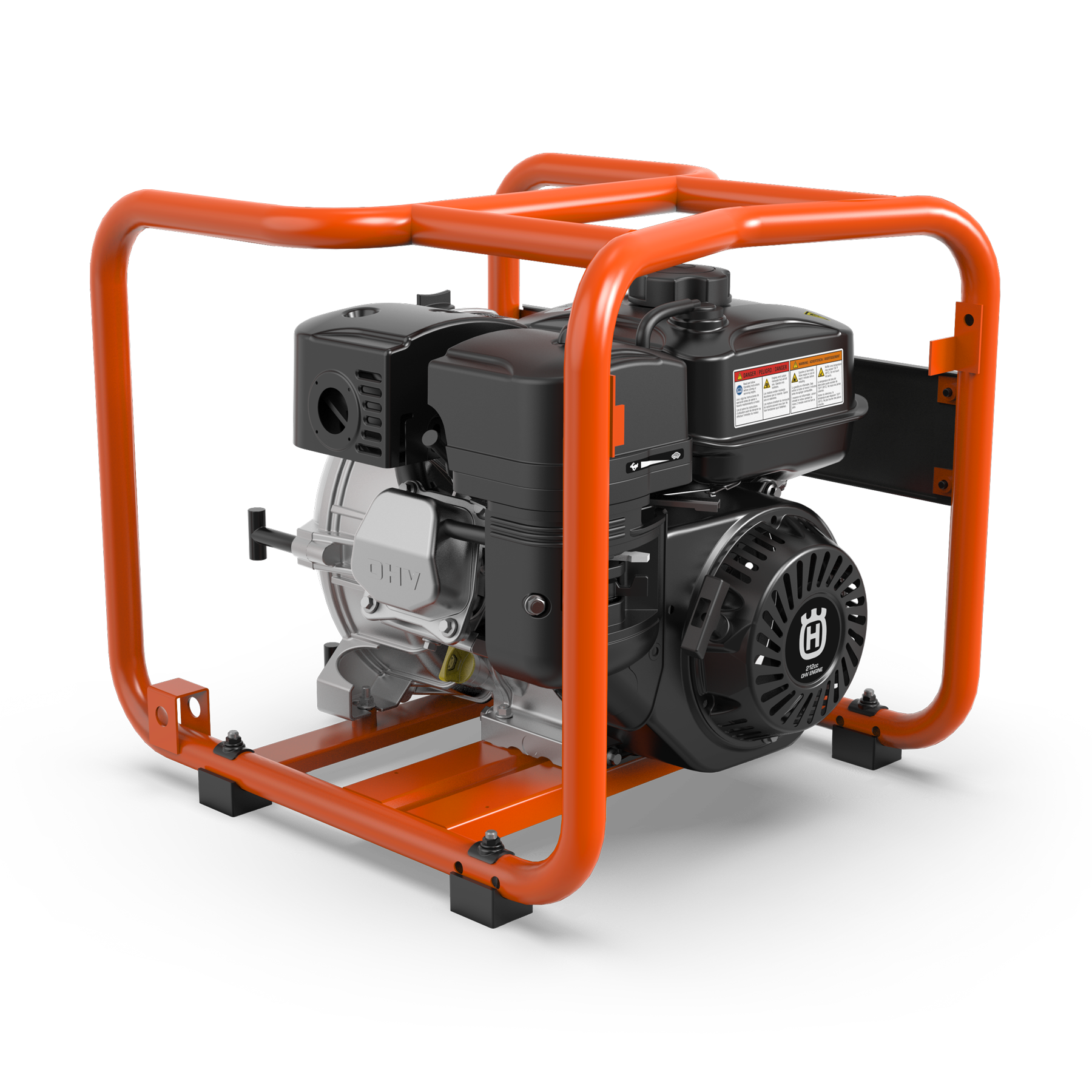 077005 Husqvarna semi-trash pump back angle view